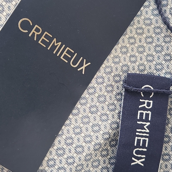 Cremieux square scarf graphite 100%silk foulard micro print hand bag head new$35 - Picture 8 of 9